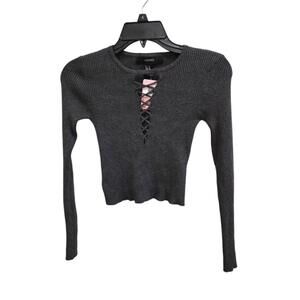 Very Good S gray Forever 21 cropped shirt